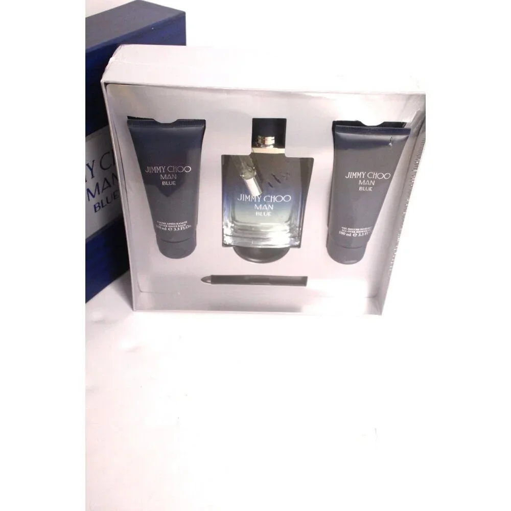Jimmy Choo Man Blue Interparfum 4 Piece Set Spray x 2, After Shave, Gel Unopened